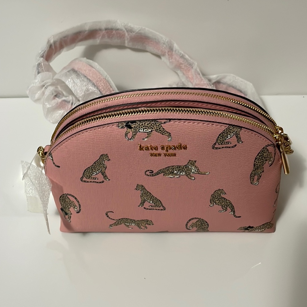 Morgan Leopard Double-zip Dome Crossbody Kate Spade